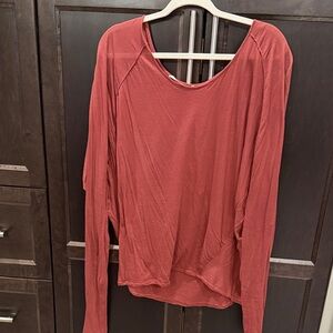 Elegant Rust Long Sleeve Women's Top